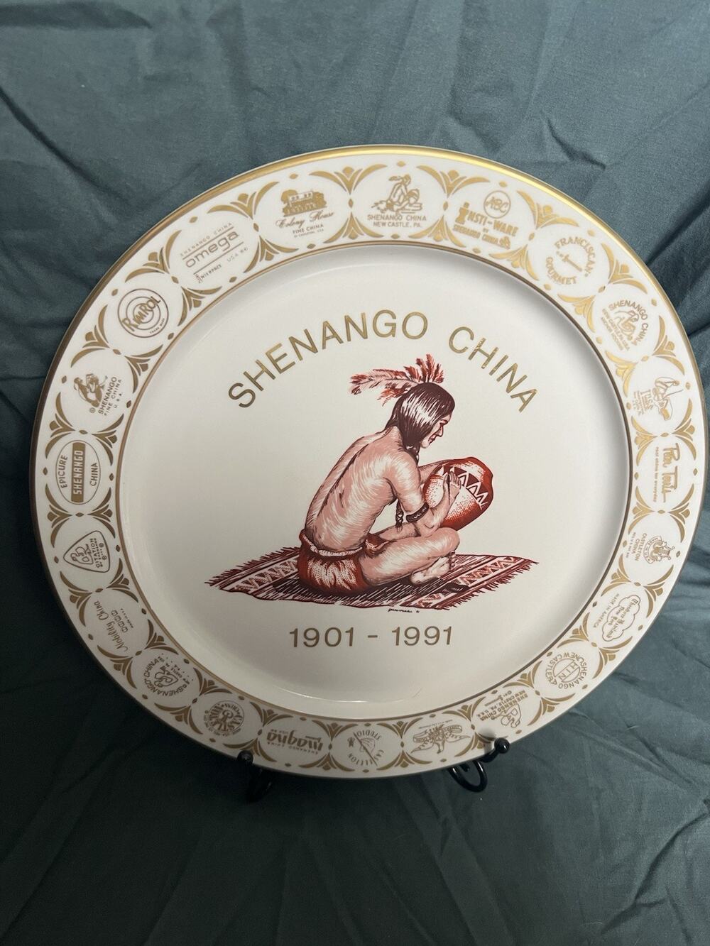 1991 Shenango China Centennial Plate 1901-1991 History Limited Edition 1385/1500